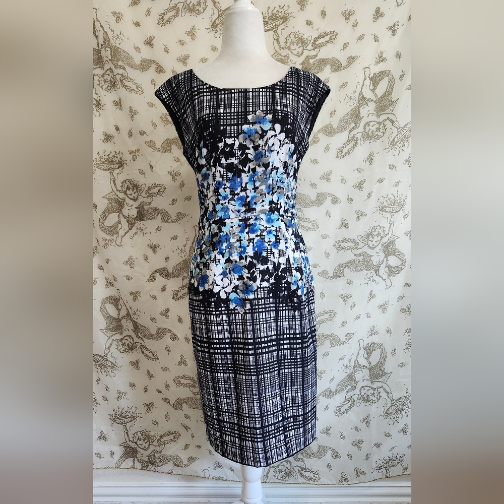 New York & Company Black and White Pencil Dress